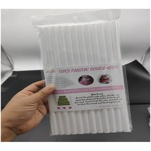 Lixsun 50cm*1.1cm of 12pcs Wedding <strong>Cake</strong> <strong>Tier</strong> Supports Stacking Rod Holder Plastic <strong>Cake</strong> Dowels for Stacked Diy Baking Tools - Product Image 1