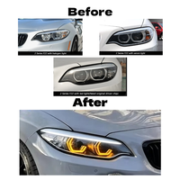 Faros Delanteros HETOP F22 2014-2020 Serie 2, Actualización de Triple Color DRL, Estilo Ikon, Faros LED para Automóvil, Accesorios Plug and Play para BMW