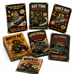 Para Venta al por Mayor: Póster Metálico Decorativo de Rat Fink, Letrero de Pared de Hierro, Decoración para Garaje o Cuarto de Hombre, Regalo para el Día del Padre y Año Nuevo - Product Image 3