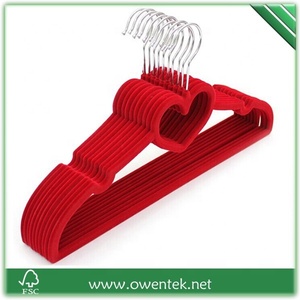 Coloré <span class=keywords><strong>Vert</strong></span> Cravate Velours <span class=keywords><strong>Cintre</strong></span> Coeur Conception Antidérapant Floqué Costume <span class=keywords><strong>Cintre</strong></span> pour Économiser De L'espace - Product Image 3