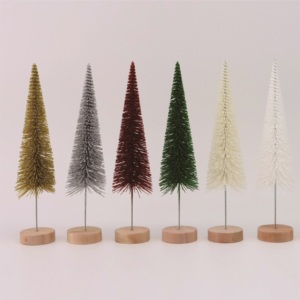 Mini sapin de Noël SANWEI, décoration de bureau, accessoires de photographie, décoration de table, sapin en sisal, brosse à bouteilles, pin - Product Image 2