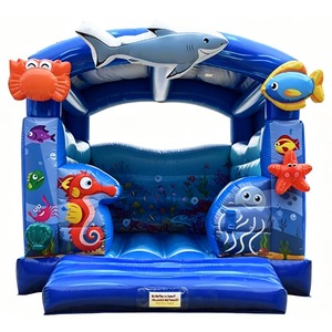Château gonflable sur le thème de la mer pour enfants, idéal pour les fêtes d'anniversaire sur le thème de l'océan - Product Image 1