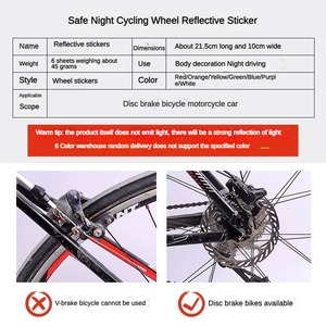 Accesorio adhesivo reflectante para rueda de bicicleta impermeable duradero compatible con todas las bicicletas de carretera y <span class=keywords><strong>MTB</strong></span> - Product Image 4