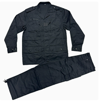 Traje azul y negro para trabajadores DFS01, chaqueta y pantalones resistentes, venta al por mayor.