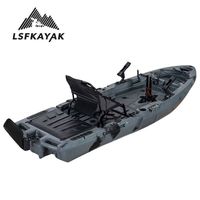 Kayak modulaire LSF 1 personne 2,75 m, bateau de pêche avec pédales à aileron, stable et prêt à la dérive, en HDPE durable pour la mer et les sports de plein air
