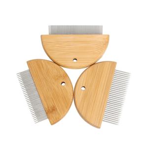 Peigne en bois exquis à dents longues et courtes, peigne à aiguilles métalliques anti-puces pour toilettage des animaux de compagnie, peigne à cheveux de beauté - Product Image 1