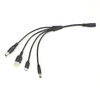 Câble adaptateur de chargeur d'ordinateur portable 4-en-1 personnalisé, 7.4x5.0mm DC femelle vers Lenovo Square USB/Type C/DC5525/DC5521 Chargement multi-appareils