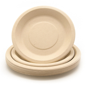Bols en papier compostables personnalisés, assiettes jetables pour un dîner écologique, résistantes à la chaleur, en fibre de bambou - Product Image 1