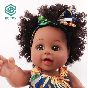 HS玩具2023热卖12英寸深色皮肤娃娃婴儿非洲美国，女孩黑色娃娃带装扮玩具 - Product Image 4