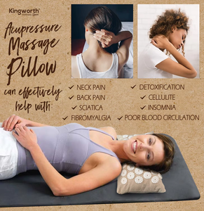 Kingworth Lin PP Coton 42 Point <span class=keywords><strong>de</strong></span> Massage Oreiller Acupression Guérisseur <span class=keywords><strong>de</strong></span> Cou Qui Soulage la Douleur Naturellement - Product Image 5