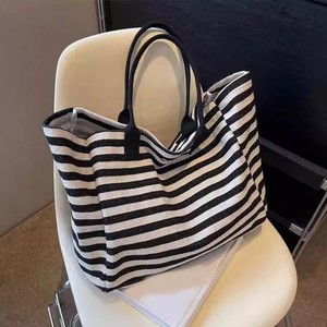 Sac fourre-tout personnalisé grande capacité à rayures, sac à bandoulière unique pour maman, nouveau sac en toile pour femme - Product Image 4