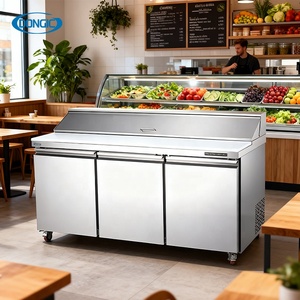 Bar à salade commercial en acier inoxydable Table de préparation des sandwichs Réfrigérateur <span class=keywords><strong>Saladette</strong></span> - Product Image 1