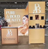 Stand d'exposition lumineux 10x10 de qualité supérieure pour le salon de beauté à Las Vegas Cosmoprof 2026 et stand d'exposition de beauté