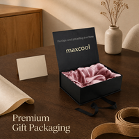 Coffret d'emballage de luxe en satin noir pour extensions de cheveux, boîte cadeau magnétique personnalisée avec logo, en carton
