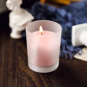 Luxury Frosted <b>Clear</b> White Amer Black Soy Wax <b>Container</b> in Bulk 120ml 250ml Glass Gift Jars for Candle Making - Product Image 1