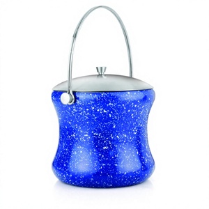 Enfriador de champán de acero inoxidable, botella de vino aislada, cubo enfriador de vino con sombra de mármol azul - Product Image 1