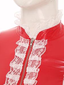 Costume da <span class=keywords><strong>donna</strong></span> in Pvc in pelle da <span class=keywords><strong>donna</strong></span> per Cosplay in pizzo con grembiule set di giochi di ruolo da cameriera uniforme tentazione Anime Cosplay costumi - Product Image 4