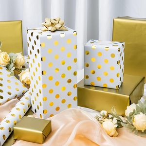Platinum Dots <b>Wrapping</b> <b>Paper</b> Reversible <b>Gold</b> Gift Wrap 47.23 Sq Ft Polka Dots Metallized <b>Paper</b> Multi Purpose - Product Image 5