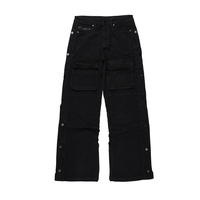 Großhandel Maßgeschneiderte Weite Denim-Hosen Baggy-Fit Schwarze Jeans für Herren Vielseitiger Stil Stacked Parachute Cargo-Jeans