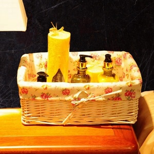 Precio al por mayor Rectángulo Tejido a mano Cesta de cuerda de <span class=keywords><strong>papel</strong></span> Cesta de almacenamiento en rosa con asa de inserción y forro extraíble - Product Image 1