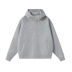 Sudaderas con capucha y cremallera unisex personalizadas para hombre, de jersey grueso y color liso, estilo casual. - Product Image 4