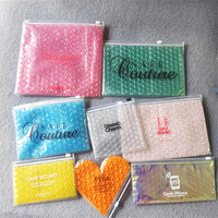 Sacs d'expédition à bulles en PVC colorés avec logo personnalisé et fermeture éclair écologique – Sacs d'emballage maquillage colorés refermables et écologiques