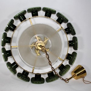 Green Glass Chandelier Round Led <b>Light</b> Gold Body 500x1650mm For Living Room Bedroom Retro Style - Product Image 3