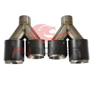 Paire pour <span class=keywords><strong>Akrapovic</strong></span> <span class=keywords><strong>Embout</strong></span> d'échappement de voiture en fibre de carbone véritable <span class=keywords><strong>Embout</strong></span> à double tuyau - Product Image 2