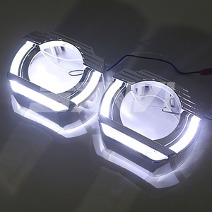 Car Headlight <b>Projector</b> Lens Cover Shrouds Sanvi 2.5 Inch White/dual Colors Angel Eyes for Xenon <b>Projector</b> Lens <b>Light</b> LED 12V - Product Image 5