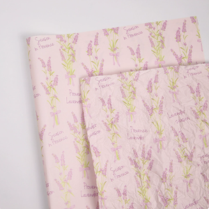 Rollo de papel de seda con diseño de flor de lavanda, ecológico, con impresión digital, para regalos, manualidades y embalaje, para bricolaje. - Product Image 1
