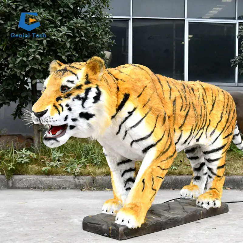 JN-Z23J28 Model hewan animatronik Model harimau rambut simulasi Model hewan realistis kualitas tinggi jelas untuk taman tema