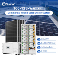 Système de stockage d'énergie solaire hybride Deye 100 kW 80 kW 125 kW, système d'énergie solaire avec batterie