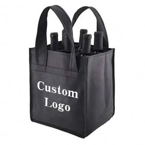 Logo personnalisé promotionnel réutilisable non-tissé mode cadeau cabas prix de gros Rpet non-tissé sac bouteille de vin de Noël - Product Image 1