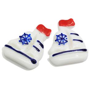 Accesorios de resina para manualidades, 100 unidades, ancla de espina de pescado, Concha plana para volante de barco, decoración DIY, cabujones - Product Image 2