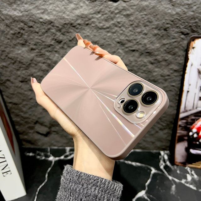 Laser Phone Case With Full Camera Protection New AG Glass Case Anti Scratch CD Line Phone Cover for IPhones 14 Pro Max