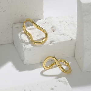 Wuqie Simple Design 18K Gold Plated Sterling <strong>Silver</strong> 8 Shaped Hoop <strong>Earrings</strong> <strong>Infinity</strong> <strong>Earrings</strong> for Women - Product Image 4