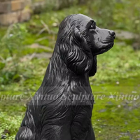 Statue de chien Cocker Spaniel Bronze décor extérieur, Sculpture personnalisée pour animaux de compagnie