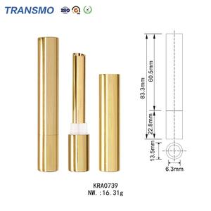 Luxury Metal Tube Lipstick Packaging Customize <b>Lip</b> <b>Balm</b> Lipstick <b>Container</b> Aluminium Golden Lipstick Tube - Product Image 2