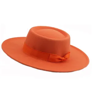 หมวกเฟโดร่าผ้าวูลปีกกว้างสำหรับผู้หญิง,หมวกเฟโดร่าแฟชั่นแบบกระพริบสำหรับงานปาร์ตี้หมวกเฟโดราหมวกขนสัตว์เฟโดราแจ๊สสักหลาดของผู้ใหญ่