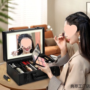 <b>Led</b> <b>Makeup</b> Case With Light And <b>Mirror</b> Large Capacity Portable Design For Everyday Use - Product Image 3