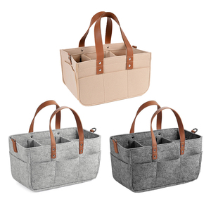 Felt <strong>Changing</strong> <strong>Table</strong> Diaper Caddy <strong>Foldable</strong> Storage Tote with Removable Organizer Compartments and 8 Pockets 38*23*18cm/33*18*15cm - Product Image 6