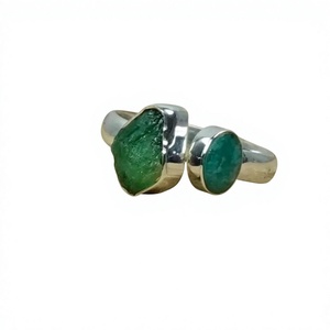 925 Sterling <b>Silver</b> Natural <b>Emerald</b> Gemstone <b>Ring</b> Trendy Christian Handmade Antique Fine Jewelry Certified - Product Image 1
