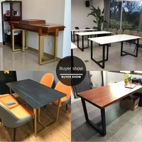 Table à manger triangulaire moderne en acier au carbone sur mesure avec pieds de table, support et cadre de table basse/bureau