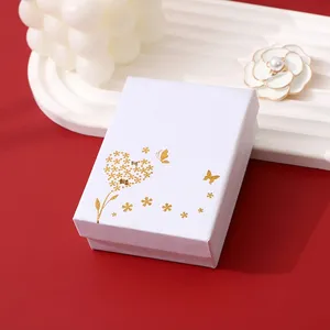 Maan Hart Gouden Folie Rechthoekige Kartonnen Juwelendoos voor Ketting Oorbellen Ring Cadeauverpakking Fabrikant Groothandel Voorraad - Product Image 4