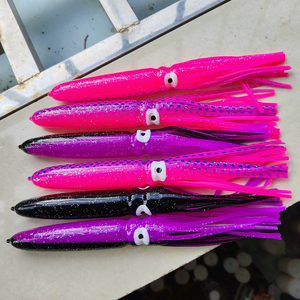 Leurre souple PVC 22cm, type calamar, à effet jupe et bulbe, lumineux, pour la pêche en haute mer au trolling, pour le <span class=keywords><strong>marlin</strong></span> bleu et le thon, pour la pêche au gros gibier - Product Image 5