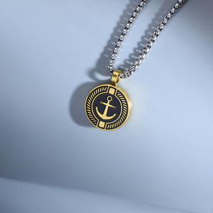 Collier Pendentif Vintage Punk Viking <span class=keywords><strong>Ancre</strong></span> Maritime en Acier Inoxydable pour Hommes, Bijoux de Mode, Vente en Gros Fabricant - Product Image 3