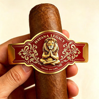 Bandes d'étiquettes pour cigares en feuille d'or rétro, emballage de cigares, autocollants personnalisés pour cigares, étiquettes en feuille gaufrée pour cigares cubains