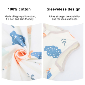 Meilleur coton fermeture éclair été nouveau-né bambin sacs de couchage à pieds 1.5 Tog sans manches unisexe léger bébé sacs de couchage - Product Image 5