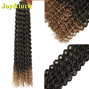 350 colore 22 pollici sintetico acqua onda passione torsione ondulata estensioni dei capelli all'uncinetto Ombre rosso all'ingrosso trecce intrecciate all'uncinetto - Product Image 6