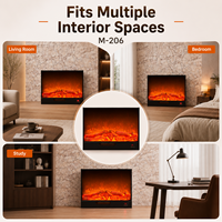 Chimenea Eléctrica de Pared con Pantalla LCD, Diseño Delgado para Decoración de Dormitorio u Oficina